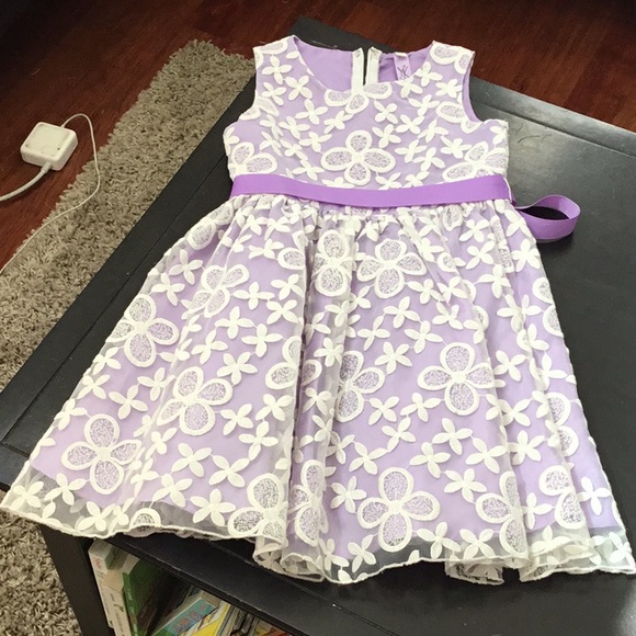 Lavender floral overlay dress - Picture 1 of 8